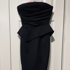 Dsquared Black Wool Strapless Corset Cocktail / Evening Dress